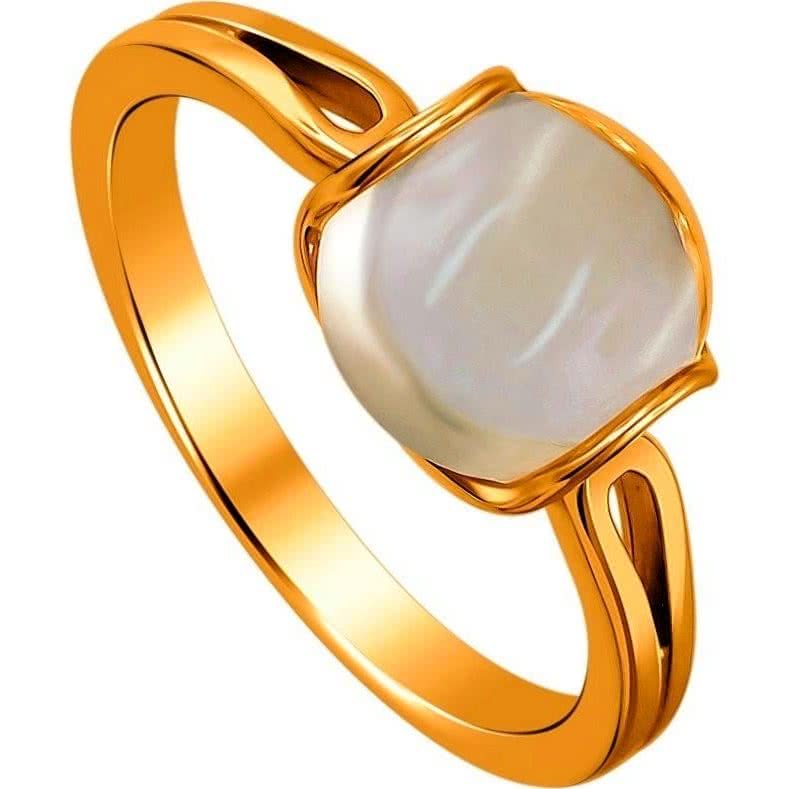 Кольцо с 1 цитрином из красного золота