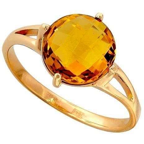 Кольцо с 1 кварцем из красного золота