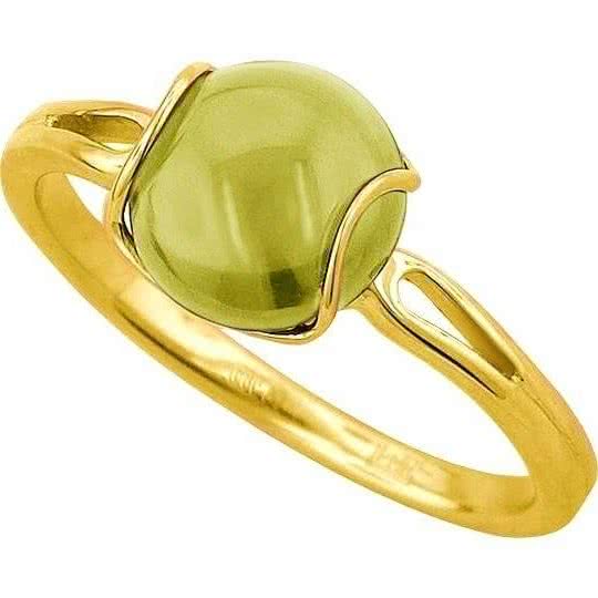 Кольцо с 1 кварцем из жёлтого золота