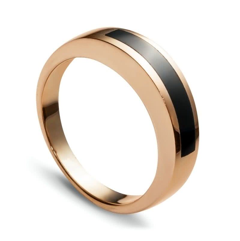 Кольцо с 1 ониксом из красного золота