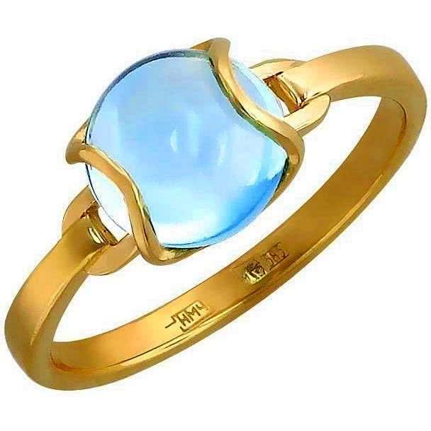 Кольцо с 1 топазом из жёлтого золота