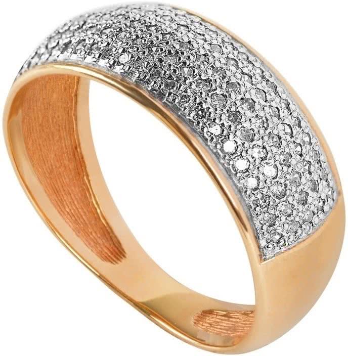 Кольцо с 105 бриллиантами из красного золота