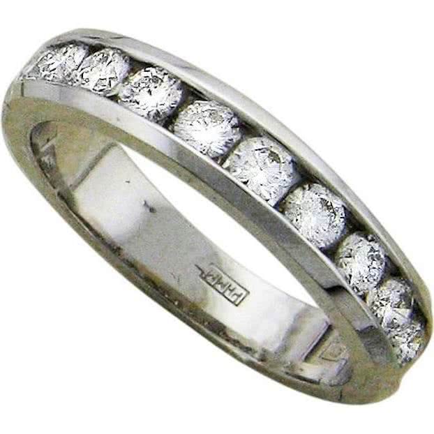 Кольцо с 11 бриллиантами из белого золота