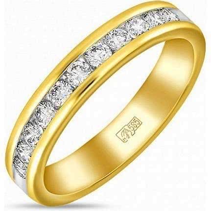 Кольцо с 11 бриллиантами из жёлтого золота