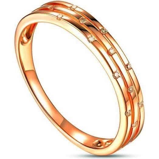 Кольцо с 13 бриллиантами из красного золота