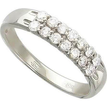 Кольцо с 14 бриллиантами из белого золота