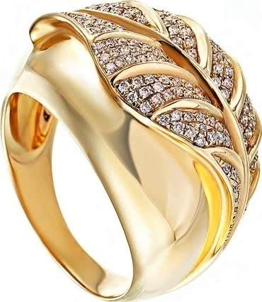 Кольцо с 146 бриллиантами из жёлтого золота