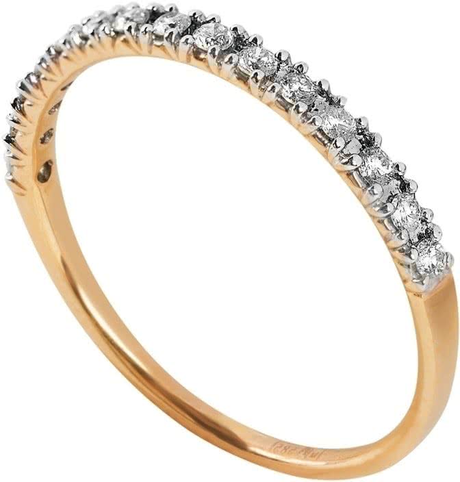 Кольцо с 15 бриллиантами из красного золота