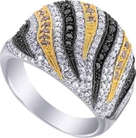 Кольцо с 161 бриллиантом из белого золота