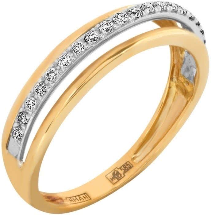 Кольцо с 19 бриллиантами из жёлтого золота