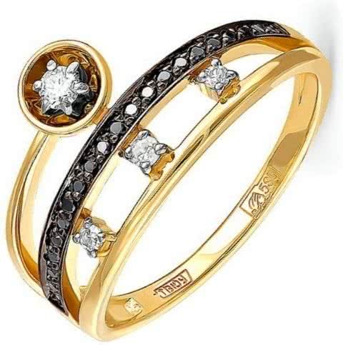 Кольцо с 25 бриллиантами из жёлтого золота