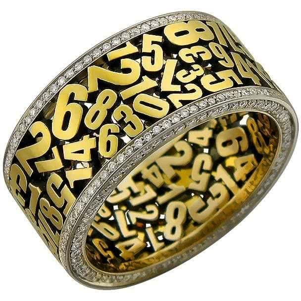 Кольцо с 282 бриллиантами из комбинированного золота 750 пробы
