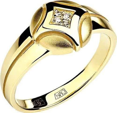 Кольцо с 4 бриллиантами из жёлтого золота