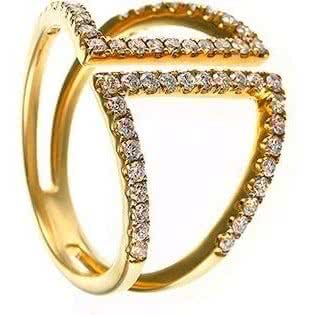 Кольцо с 52 бриллиантами из жёлтого золота
