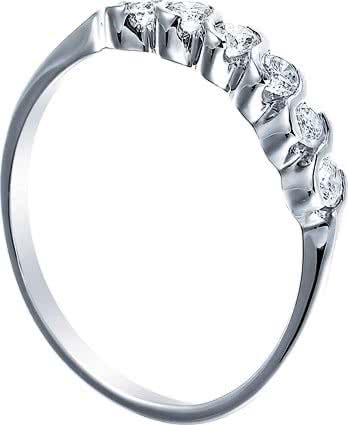 Кольцо с 6 бриллиантами из белого золота
