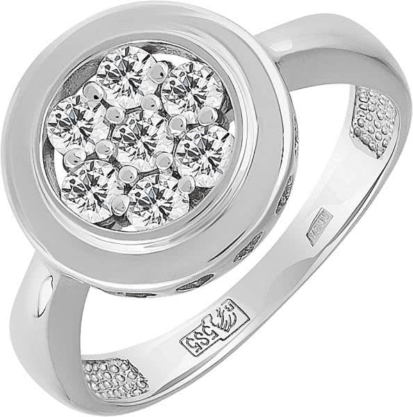 Кольцо с 7 бриллиантами из белого золота