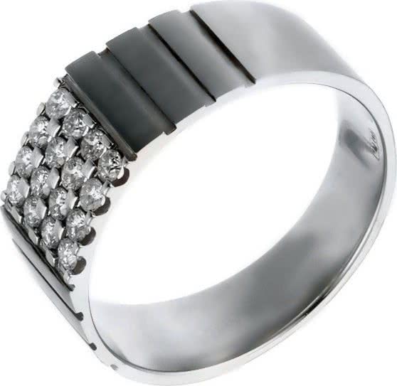Кольцо с бриллиантами из белого золота
