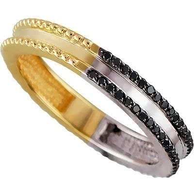 Кольцо с бриллиантами из комбинированного золота