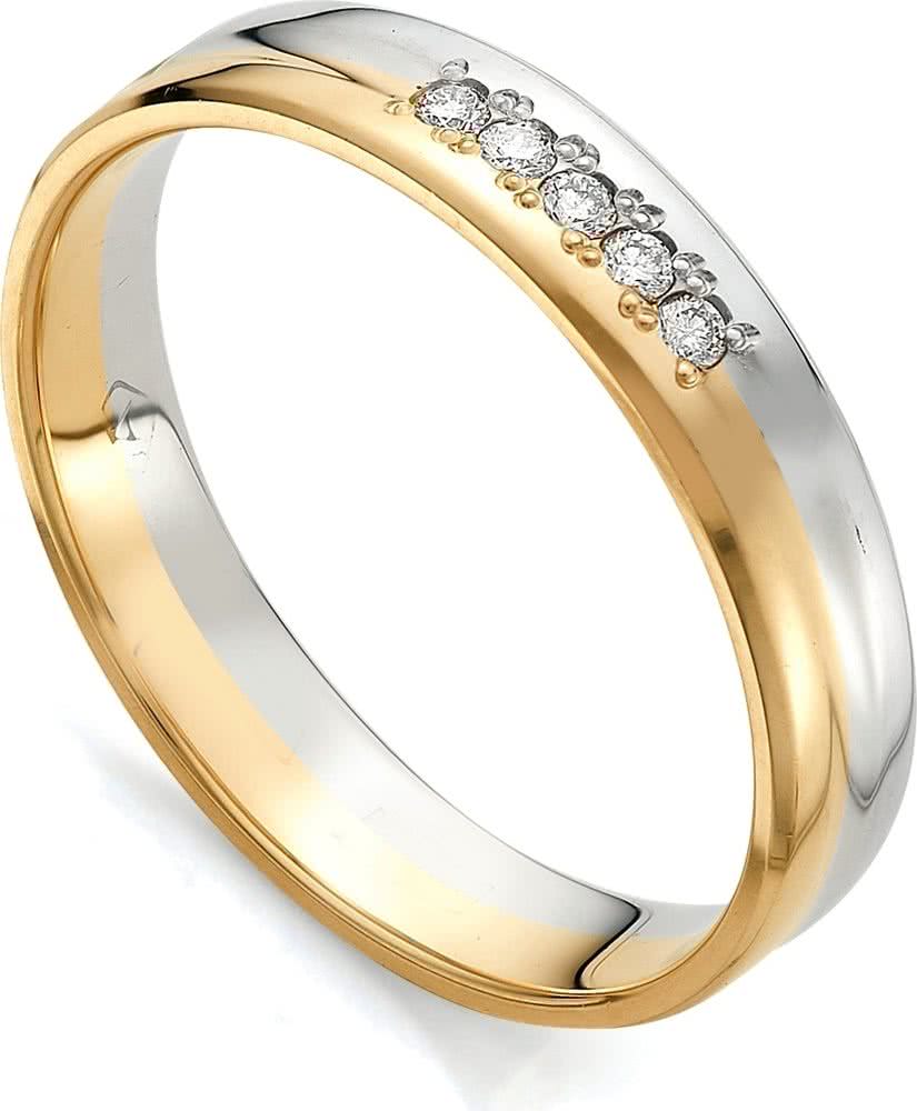 Кольцо с бриллиантами из красного золота