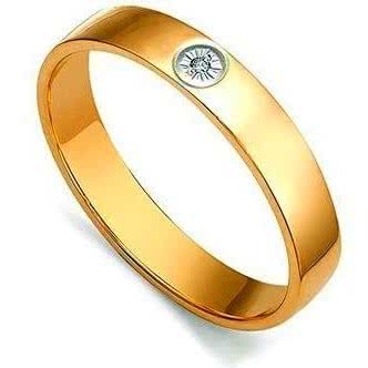 Кольцо с бриллиантом из красного золота