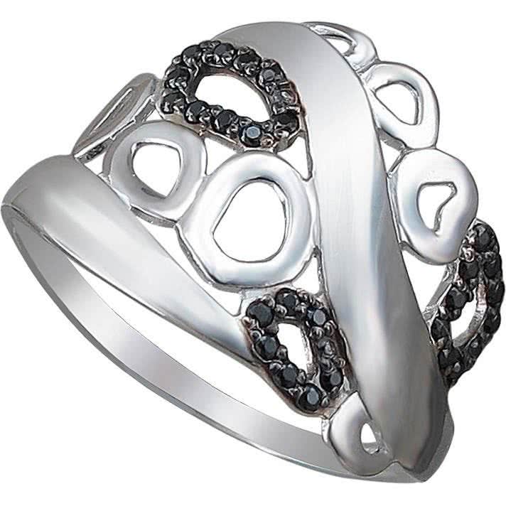 Кольцо с фианитами из серебра