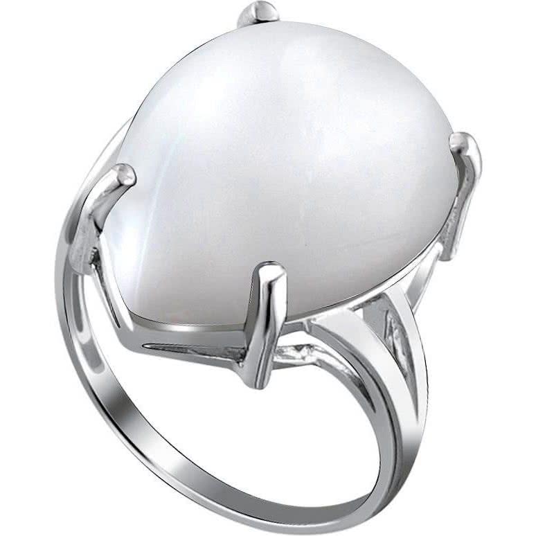 Кольцо с лунным камнем из серебра