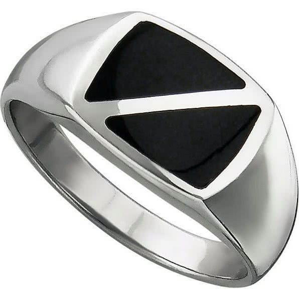 Кольцо с ониксами из серебра