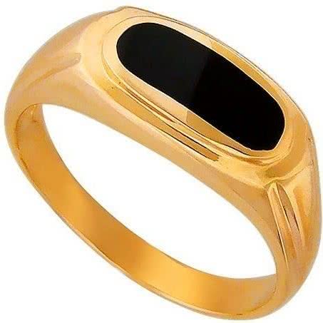 Кольцо с ониксом из красного золота