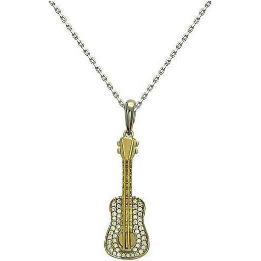 Колье Гитара с бриллиантами из комбинированного золота 750 пробы