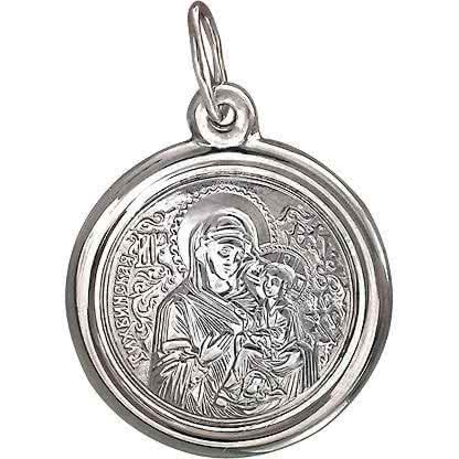 Подвеска-иконка Богородица Иверская из серебра
