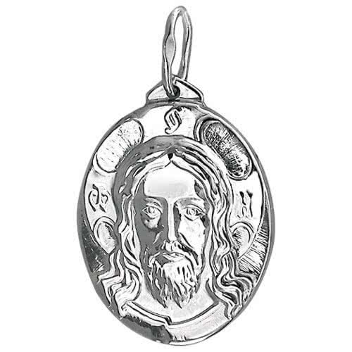 Подвеска-иконка Иисус Христос Спаситель из серебра