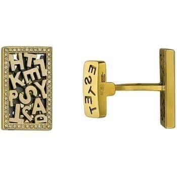 Запонки Буквы с бриллиантами из комбинированного золота 750 пробы